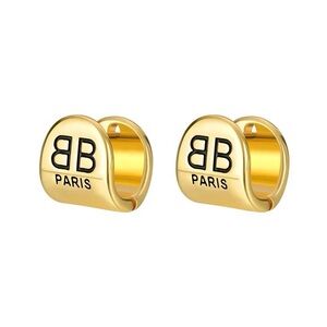 18K Gold plate Paris Logo Earrings cuff